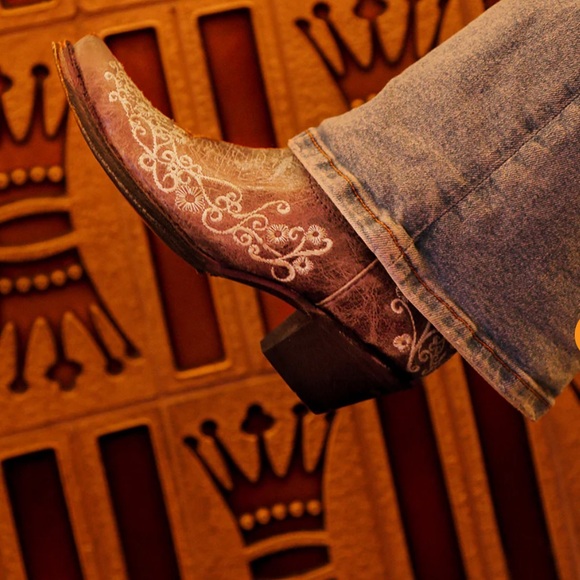 CORRAL Vintage Flower Embroidered Cowgirl Boots 10 - Picture 3 of 11